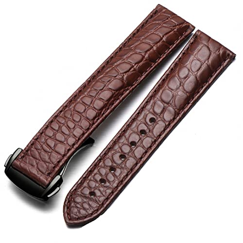 UMCNVV Uhrenarmband aus Krokodilleder, für Damen und Herren, für Omega Seahorse Deville, 18 mm, 19 mm, 20 mm, Original-Uhrenarmband, 18 mm, Achat von UMCNVV
