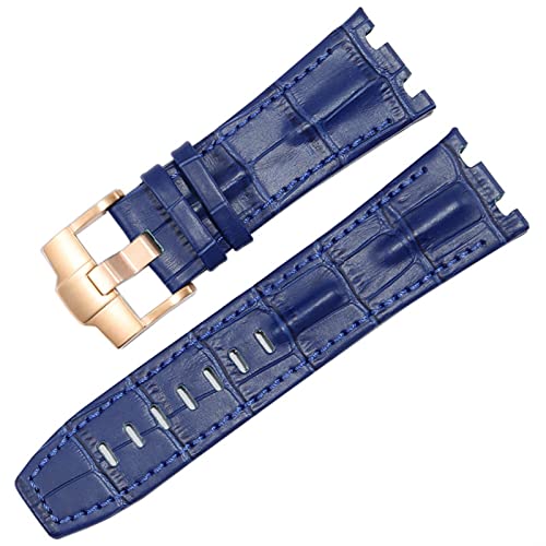 UMCNVV Uhrenarmband aus echtem Leder für AP 15703 Royal Oak Offshore-Serie, 28 mm Krokodil-Uhrenarmbänder, 28mm, Achat von UMCNVV
