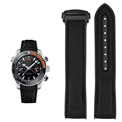 UMCNVV Uhrenarmband für Omega 300 Seamaster 600 Planet Ocean Silikon-Nylonarmband, Uhrenzubehör, Uhrenarmband, Kette 20 mm, 22 mm, 22 mm, Achat von UMCNVV