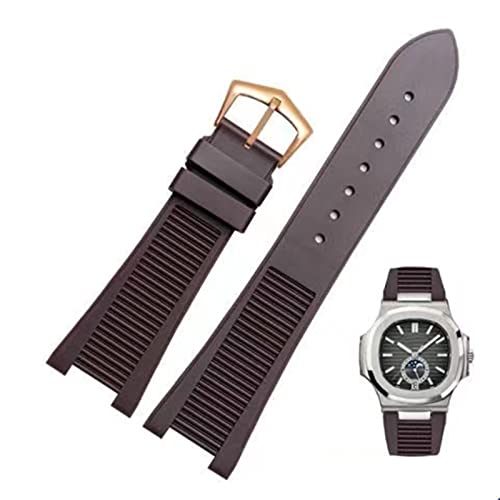 UMCNVV Uhrenarmband für Patek Philippe 5711 5712G Nautilus, Silikon, schwarz, blau, braun, 25 x 13 mm, Sport-Gummi-Uhrenarmbänder, 25-13mm, Achat von UMCNVV