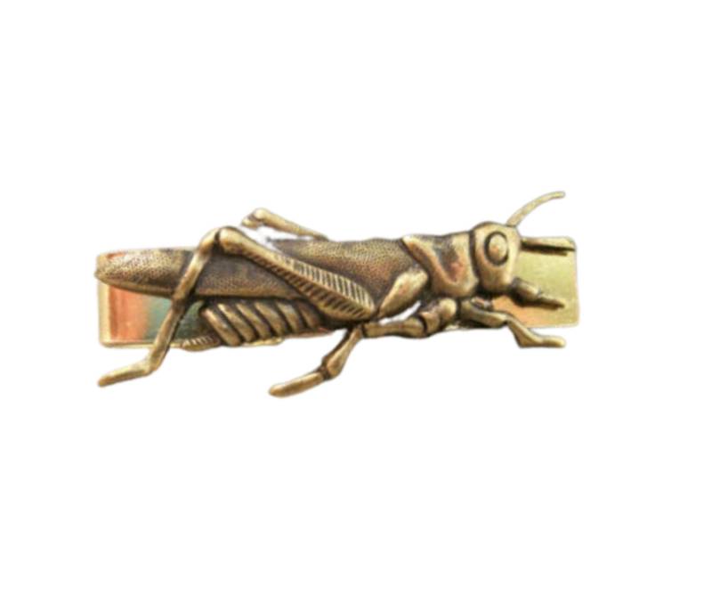 Handgemachte Gold Messing Steampunk Grasshopper Krawattenklammer von UMDesignsCo