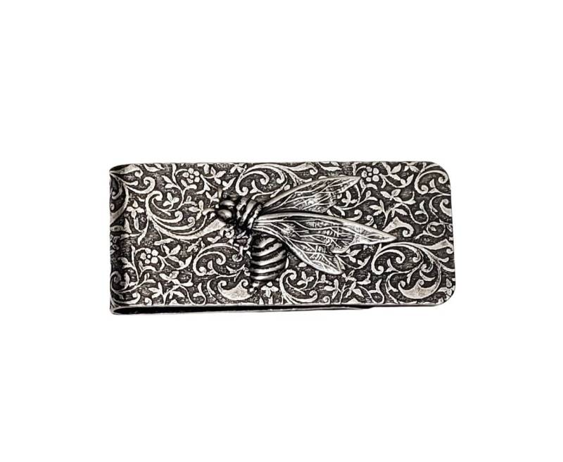 Handgemachte Oxidierte Silber Hornet Wasp Bee Geldklammer von UMDesignsCo