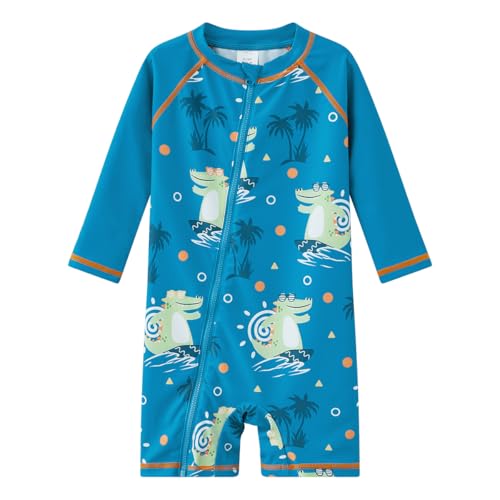 UMELOK Baby Badeanzug UPF 50+ Jungen Länge Reißverschluss Sonnenschutz Kinder Badeanzug Set Schnell Trocknend Sandstrand Krokodil 18-24 Monate von UMELOK