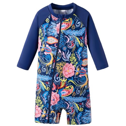 UMELOK Baby Badebekleidung Mädchen Langärmelige Rash Guard Schwimmanzug uv Schutz One Piece mit Sonnenhut Brillante Drucke 86 UMELOK Baby Badebekleidung Mädchen Langärmelige Rash Guard Schwimmanzug uv Schutz One Piece mit Sonnenhut Brillante Drucke 86 von UMELOK