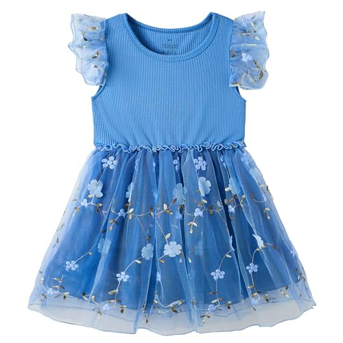 UMELOK Modisches Mädchenkleid Stickerei Tüll Ohne Ärmel Elegant Runder Ausschnitt Kleider für Festivals,Freizeit im Alltag,Geburtstagsfeiern Blau 104 UMELOK Modisches Mädchenkleid Stickerei Tüll Ohne Ärmel Elegant Runder Ausschnitt Kleider für Festivals,Freizeit im Alltag,Geburtstagsfeiern Blau 104 von UMELOK