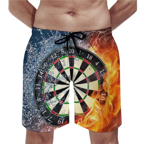 UMENG Badehose Herren Dartpfeile Feuer Swim Trunks Schnelltrocknend Badeshorts Schwimmhose Boardshorts Mit Kordelzug XXL von UMENG