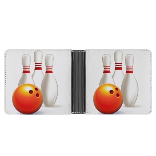 UMENG Bowling Damen Portemonnaie Leder Geldbörse Frauen Portmonee Brieftasche von UMENG