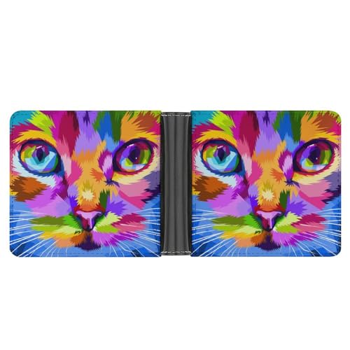 UMENG Farbe Niedliche Katze Damen Portemonnaie Leder Geldbörse Frauen Portmonee Brieftasche von UMENG