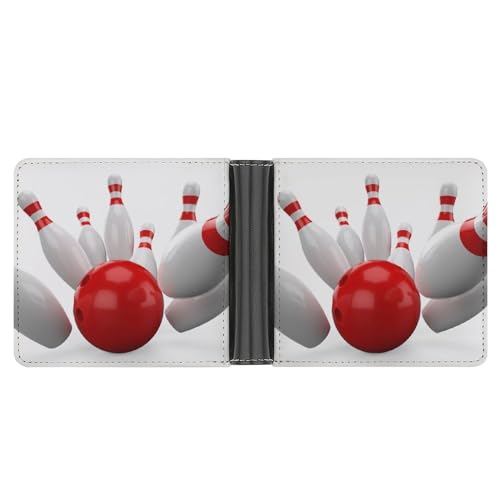 UMENG Rotes Bowling Damen Portemonnaie Leder Geldbörse Frauen Portmonee Brieftasche von UMENG