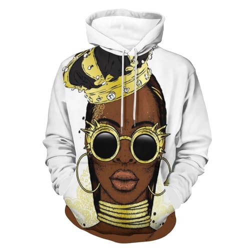 Unisex Hoodie Afrikanische Frau Kapuzenpullover Drawstring Pullover Hoody Sweatshirt Für Herren Damen S von UMENG