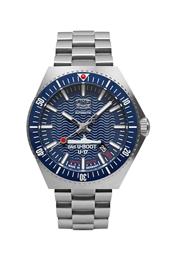 UMF RUHLA 1930M-3 Automatikuhr | U-17 Limited Edition | Saphirglas | Automatikwerk NH35A | Edelstahl Taucheruhr mit Keramiklünette | Blaues Zifferblatt | Made in Germany von UMF RUHLA