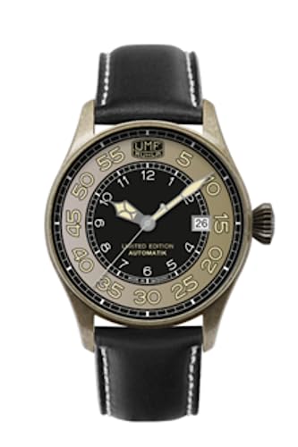 UMF RUHLA Automatik Limited Edition Vintagelook Herrenuhr Lederband schwarz 1164-5 - Made in Germany von UMF RUHLA