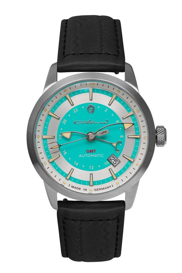 UMF Ruhla Automatikuhr 1364-6, Automatikuhr Türkis Limited Edition Colani, mit Kalbslederband und Colani-Zeiger - Made in Germany von UMF Ruhla