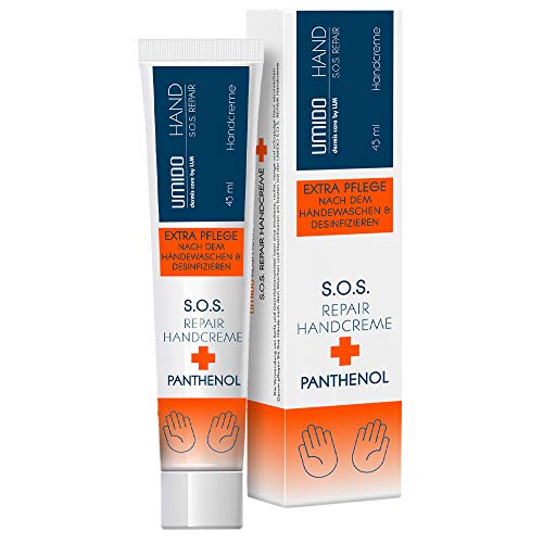 1x UMIDO Hand-Creme 45 ml S.O.S. REPAIR mit Panthenol | EXTRA Pflege nach dem Händewaschen & Desinfizieren | Handlotion | Creme | Pflegecreme | Lotion | Hand-Pflege von UMIDO - dermis care by LLM