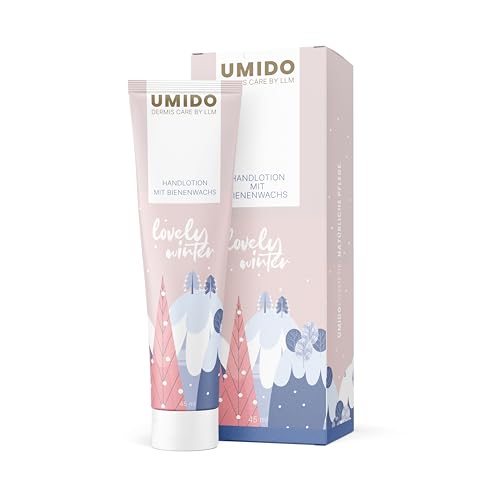 1x UMIDO Hand-Lotion Bienenwachs Winter, Handcreme bei trockener Haut, Feuchtigkeitspflege ohne zu fetten, Lotion sofort einziehend, Pflege-Creme für zarte Hände, für eine tägliche Hautpflege. von UMIDO - dermis care by LLM