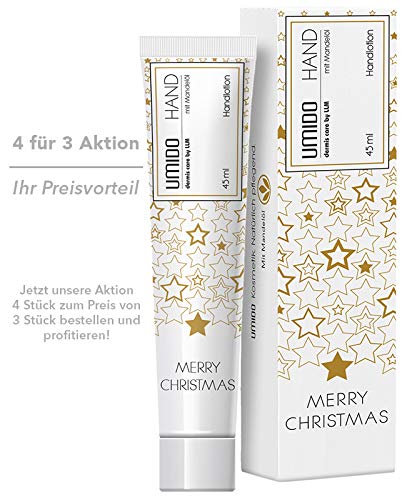 4 Stück Set Aktion UMIDO Hand-Lotion Set 45 ml Mandelöl Weihnachten | Handcreme | Pflegecreme | Lotion | Hautpflege | Handcreme Set von UMIDO - dermis care by LLM