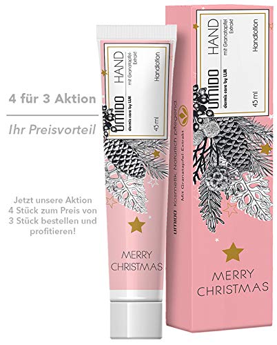 4 Stück Set Aktion UMIDO Hand-Lotion Set 45 ml Granatapfel-Extrakt Weihnachten | Handcreme | Pflegecreme | Lotion | Hautpflege | Handcreme Set von UMIDO - dermis care by LLM