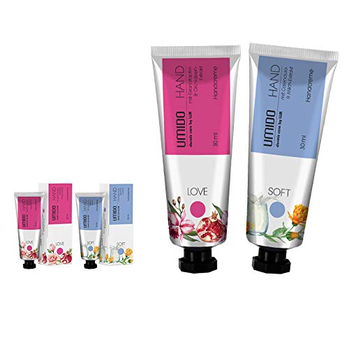 UMIDO 2 Stück Set Handcreme Set 30 ml | 1x Granatapfel-Extrakt & Orchideen-Extrakt | 1x Calendula-Extrakt & Milch-Extrakt | ohne Parabene | Creme | Pflegecreme | Handlotion | Handcreme mini UMIDO 2 Stück Set Handcreme Set 30 ml | 1x Granatapfel-Extrakt & Orchideen-Extrakt | 1x Calendula-Extrakt & Milch-Extrakt | ohne Parabene | Creme | Pflegecreme | Handlotion | Handcreme mini von UMIDO - dermis care by LLM