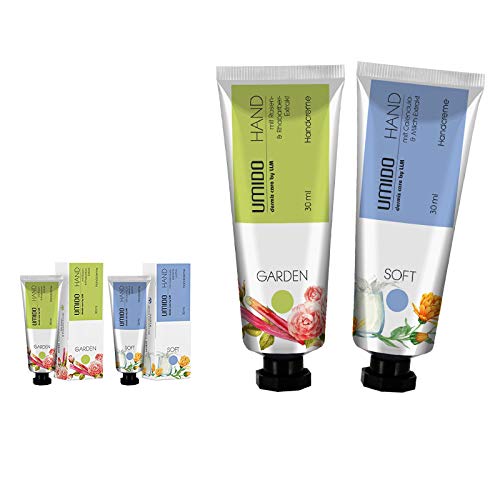 UMIDO 2 Stück Set Handcreme Set 30 ml | 1x Rosen-Extrakt & Rhabarber-Extrakt | 1x Calendula-Extrakt & Milch-Extrakt | ohne Parabene | Creme | Pflegecreme | Handlotion | Handcreme mini UMIDO 2 Stück Set Handcreme Set 30 ml | 1x Rosen-Extrakt & Rhabarber-Extrakt | 1x Calendula-Extrakt & Milch-Extrakt | ohne Parabene | Creme | Pflegecreme | Handlotion | Handcreme mini von UMIDO - dermis care by LLM