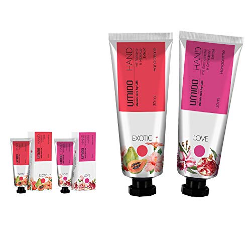 UMIDO 2 Stück Set Handcreme Set 30 ml | 1x Papaya-Extrakt & Hibiskus-Extrakt | 1x Granatapfel-Extrakt & Orchideen-Extrakt | ohne Parabene | Creme | Pflegecreme | Handlotion | Handcreme mini von UMIDO - dermis care by LLM