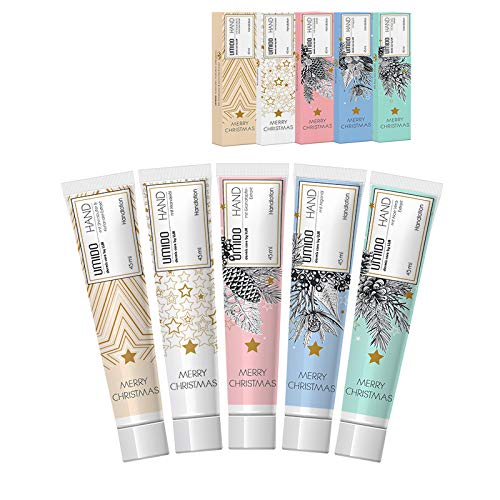 UMIDO 5 Stück Set Hand-Lotion Set 45 ml Weihnachten | 1x Koriander & Shea-Butter | 1x Mandelöl | 1x Granatapfel | 1x Arganöl | 1x Aloe-Vera | Hand-Pflege | Handcreme Set von UMIDO - dermis care by LLM