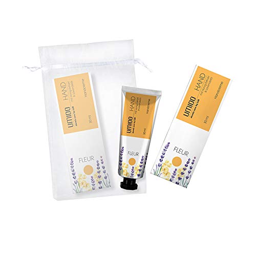 UMIDO Beautyset | 1x Handcreme 30 ml Honig-Extrakt & Lavendelöl |OHNE Silikone, Parabene, Paraffine, Mineralöle | 1x Organza-Säckchen | Handlotion | Pflegecreme | Lotion | Hautpflege (6-BYS) von UMIDO - dermis care by LLM