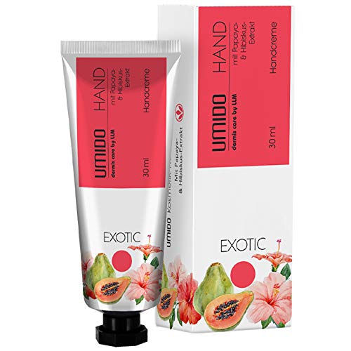 1x UMIDO Hand-Creme 30 ml Papaya-Extrakt & Hibiskus-Extrakt | ohne Parabene | Creme | Pflegecreme | Handlotion | Hautpflege | Handcreme mini von UMIDO - dermis care by LLM