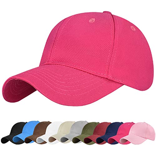 UMIPUBO Baseball Cap Outdoor 6 Panel Unisex Basecap Klassisch Sport Mütze Lässig Baseballkappe (Rose rot) von UMIPUBO