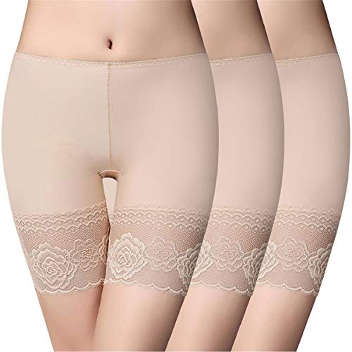 UMIPUBO Damen Panties Unterhose Slipshorts Spitze Boyshort Slip Anti-Chafing Longpant Schlüpfer Seamless Unsichtbar Boyshort Slip Hose Light Unterwäsche Eisseide Kurze Leggings Radlerhose 10er Pack von UMIPUBO