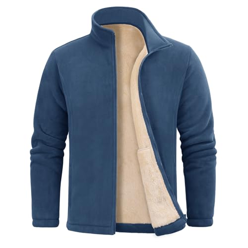 UMIPUBO Fleecejacke Herren Winter Warm Jacket Outdoor übergangs Jacken mit Reißverschluss Mens Strickjacke Fleece Wanderjacke Dick Mantel von UMIPUBO