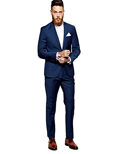 UMISS Herren 2 Stück Anzug Notch Revers Jacke Hosen Formale Hochzeit Smoking von UMISS