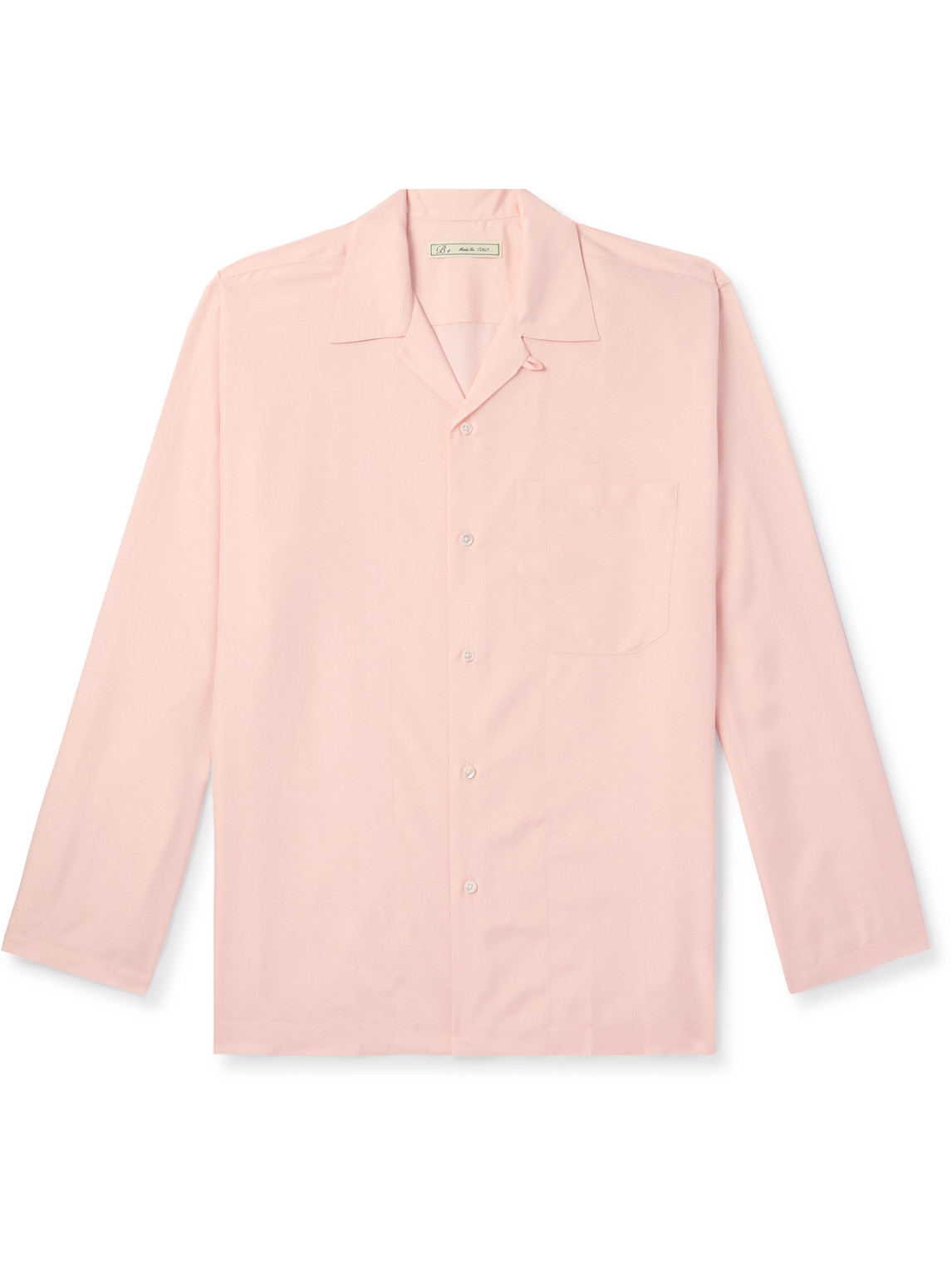 UMIT BENAN B - Camp-Collar Silk-Poplin Shirt - Men - Pink - IT 50 von UMIT BENAN B+