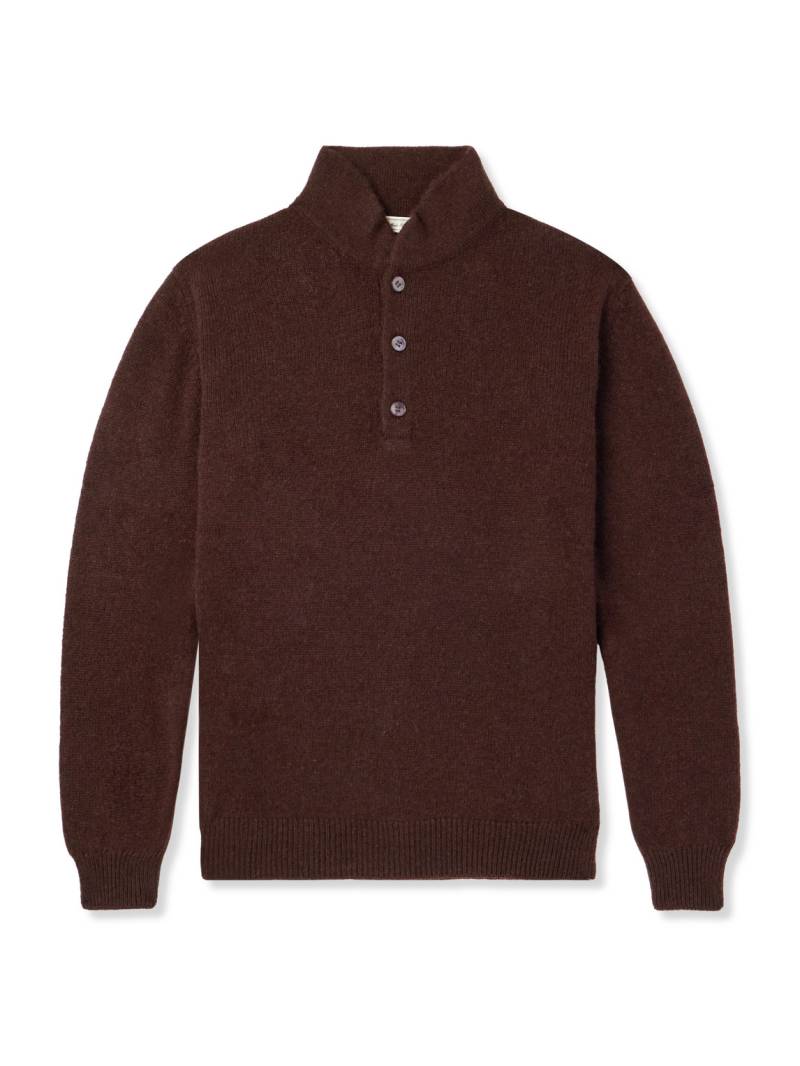 UMIT BENAN - Cashmere Half-Placket Sweater - Men - Brown - S von UMIT BENAN