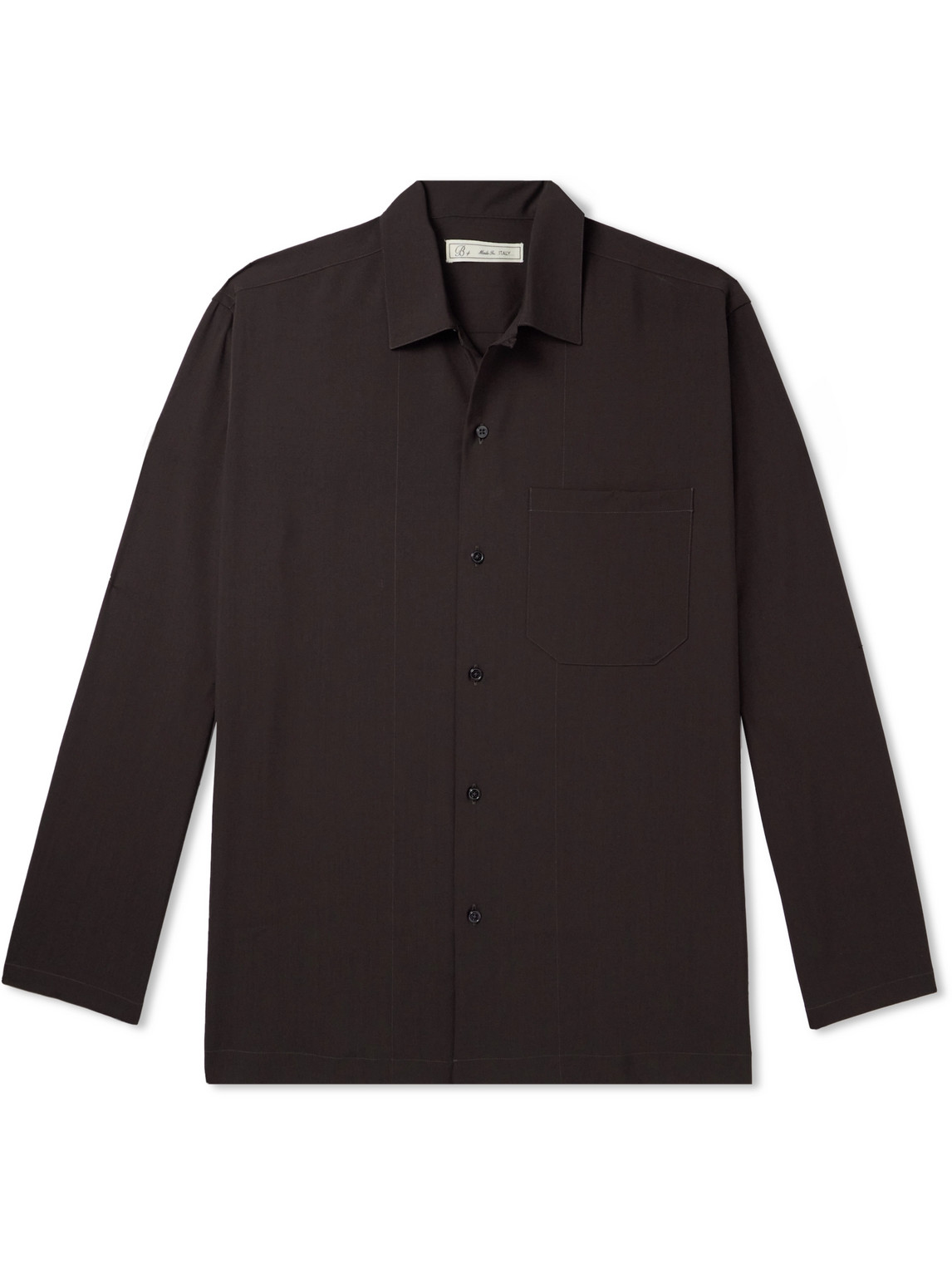 UMIT BENAN B - Convertible-Collar Virgin Wool Shirt - Men - Brown - IT 46 von UMIT BENAN B+