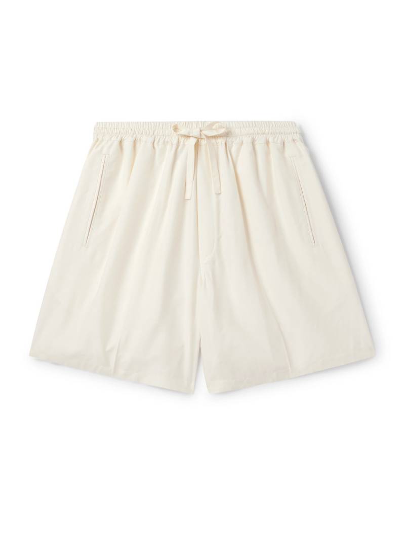 UMIT BENAN - Julian Straight-Leg Silk-Poplin Shorts - Men - Neutrals - IT 54 von UMIT BENAN
