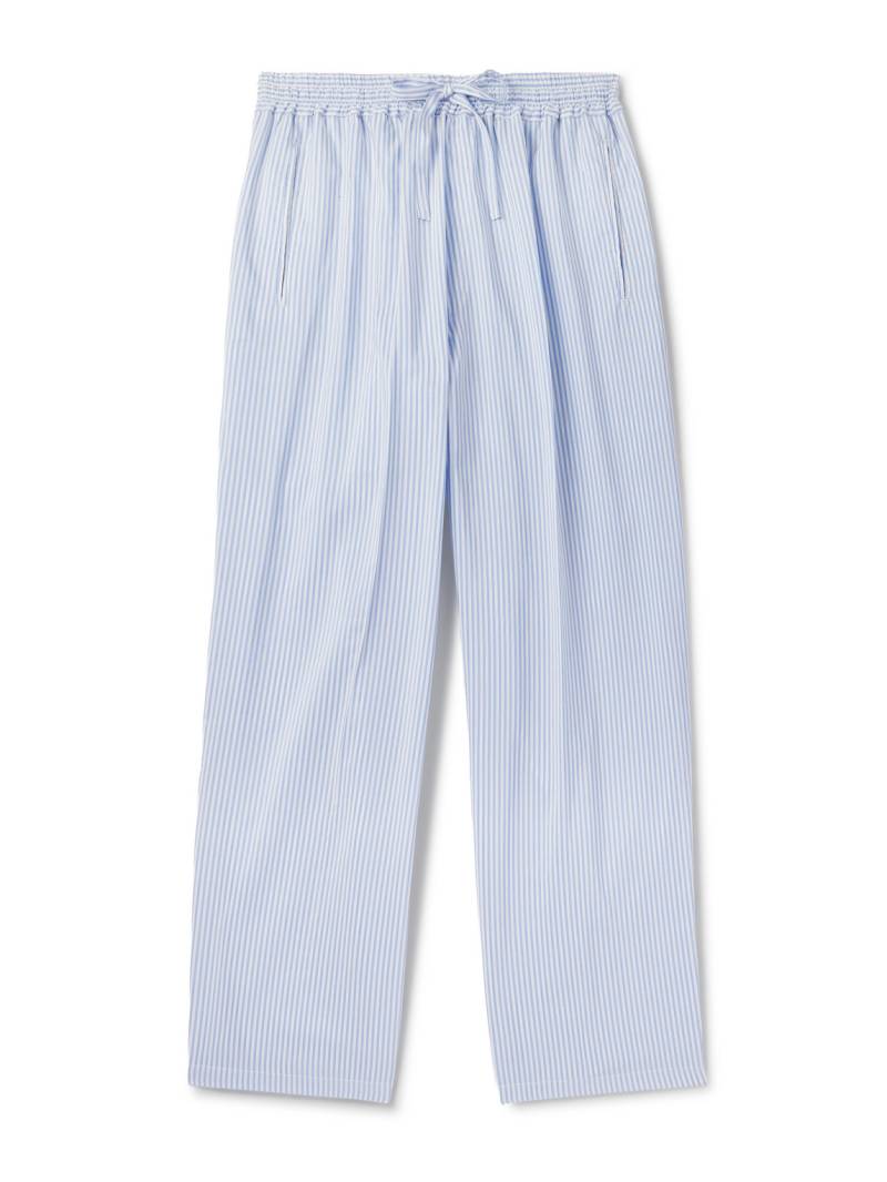 UMIT BENAN - Julian Straight-Leg Silk and Cotton-Blend Drawstring Trousers - Men - Blue - IT 52 von UMIT BENAN