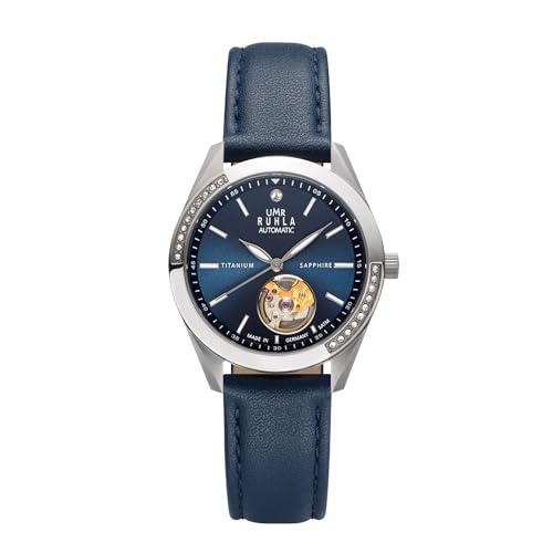 UMR RUHLA Armbanduhr, Damen, Automatik, Lederarmband, Titangehäuse, wasserdicht bis 5 bar, Farbe:Blau UMR RUHLA Armbanduhr, Damen, Automatik, Lederarmband, Titangehäuse, wasserdicht bis 5 bar, Farbe:Blau von UMR RUHLA