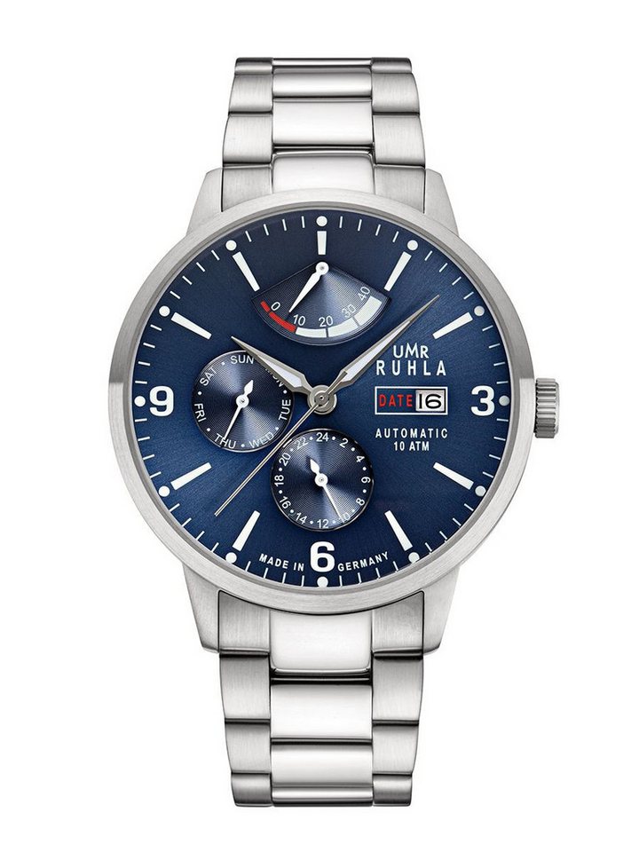 UMR Ruhla Automatikuhr 80272M – Miyota 9110 – Edelstahlband – Blaues Zifferblatt – 42 mm, Made in Germany von UMR Ruhla