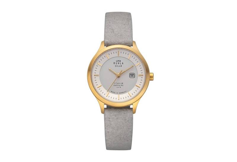 UMR Ruhla Quarzuhr Damen-Armbanduhr 96961, analog, Solar, Ananasarmband (Grau), vegan von UMR Ruhla