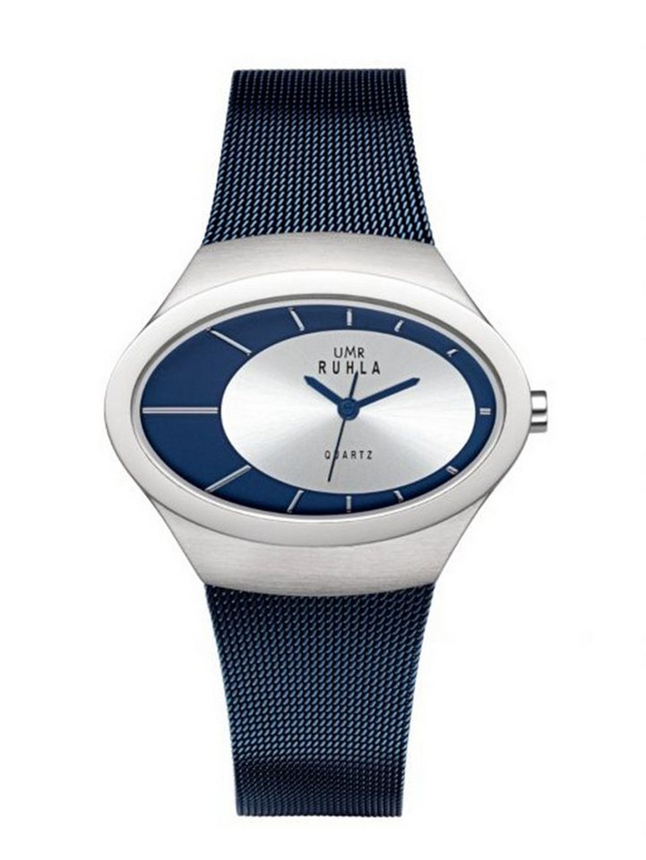 UMR Ruhla Quarzuhr Style Damenuhr mit Quarzwerk - in schickem Dunkelblau, Milanaiseband für Eleganz und Komfort - Made in Germany von UMR Ruhla