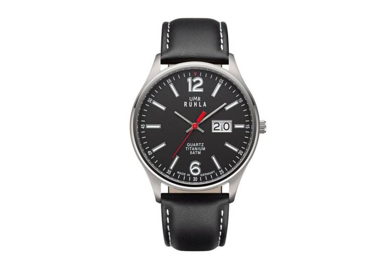UMR Ruhla Quarzuhr Uhren Manufaktur Ruhla - Armbanduhr Big Date schwarz - made in Germany von UMR Ruhla