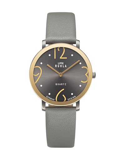 UMR RUHLA Style Damenuhr - Graues Lederarmband 20417-4 - Made in Germany von UMR RUHLA