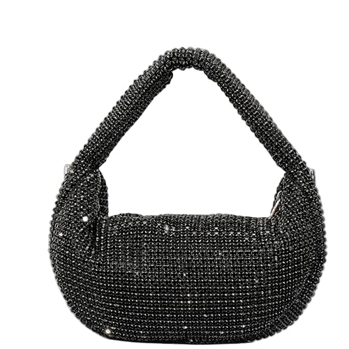 UMREN Bling Full Glitter Knotted Handtasche für Frauen Kristall Strass Hobo Knödel Tasche Diamant Abend Clutch Geldbörse, B-schwarz UMREN Bling Full Glitter Knotted Handtasche für Frauen Kristall Strass Hobo Knödel Tasche Diamant Abend Clutch Geldbörse, B-schwarz von UMREN