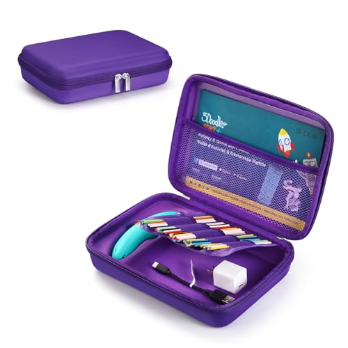 UMavlesFrd Tasche Kompatibel mit 3Doodler 3D-Stift für Kinder, Aufbewahrungsorganizer Halter zum Drucken Filament Refill und Micro-USB Ladegerät (Nur Tasche) (Lila) von UMavlesFrd