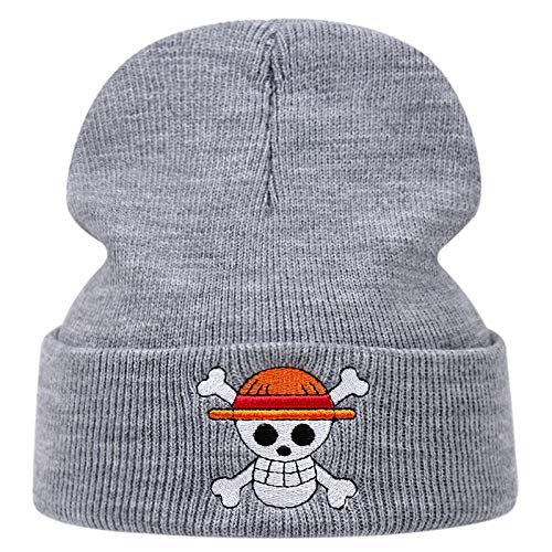UMiCHOi One Piece Beanie Hat Anime Cap Skull Skelett Hat, Skelettgrau. von UMiCHOi