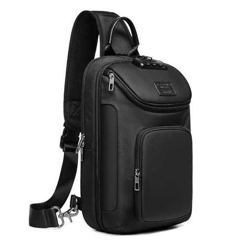 UMydeal Sling Bag, Umhängetasche mit Diebstahlschutz Für Herren, Wasserdichte Schultertasche mit Mehreren Taschen Für Reisen, Freizeit, Sport (Blau) von UMydeal