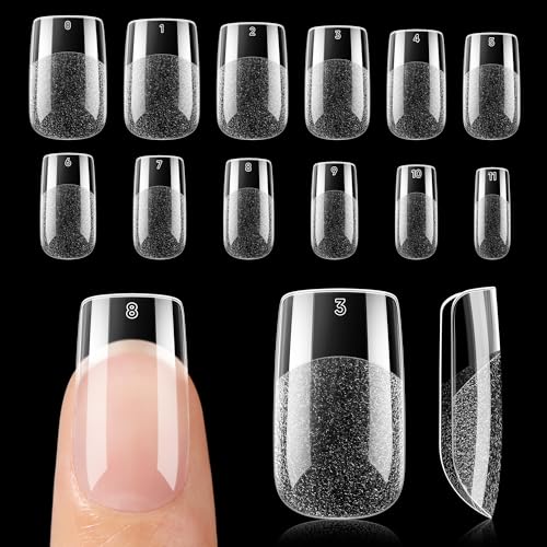 UNA GELLA Short Square Nail Tips, 120 Stück 12 Größen Pre-buff Soft Gel Nail Tips Kurze Quartiche Nageltips für Gelnägel, DIY Nail Extensions für Frauen UNA GELLA Short Square Nail Tips, 120 Stück 12 Größen Pre-buff Soft Gel Nail Tips Kurze Quartiche Nageltips für Gelnägel, DIY Nail Extensions für Frauen von UNA GELLA