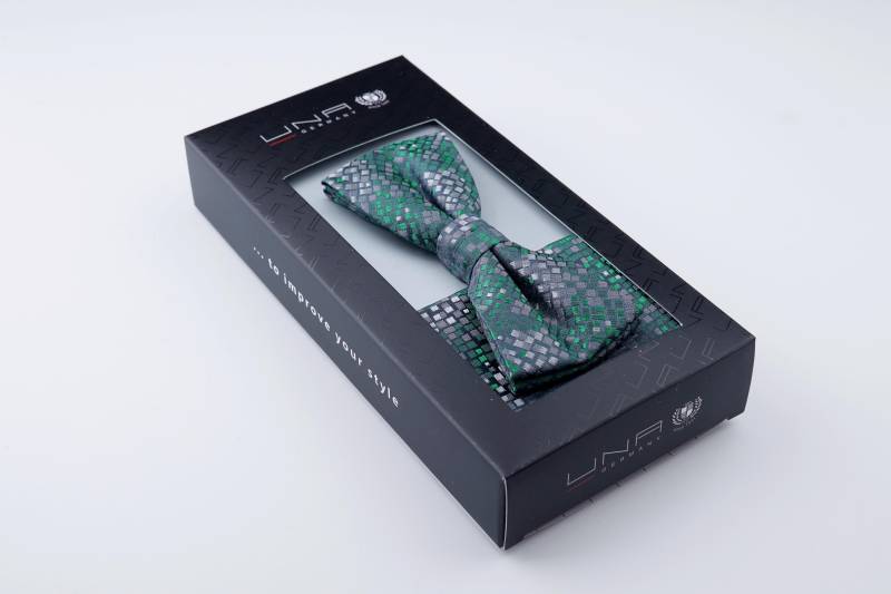 Schleife Seide Piombo mit Tuch i.K. grau/grün