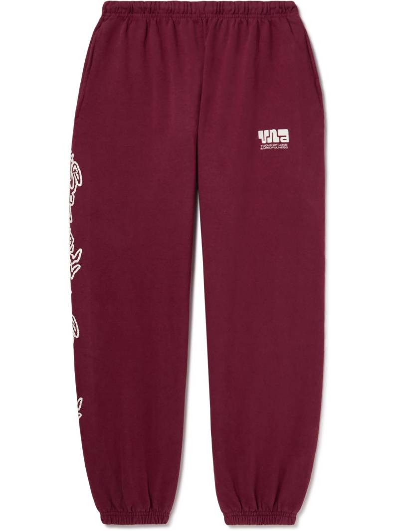 UNA - Deeper Impakt Tapered Logo-Print Cotton-Jersey Sweatpants - Men - Burgundy - XL von UNA