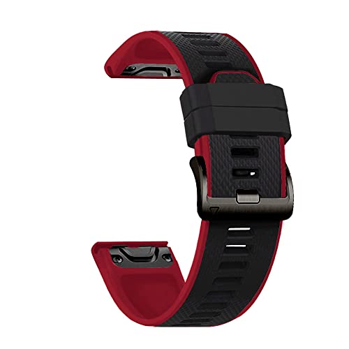 UNCASO 26/22 mm Uhrenarmband für Garmin Fenix 6 6S 6X Pro 5 5X 5S Plus 3HR 935 945 Silikon Schnellverschluss Uhr Easyfit Handgelenkschlaufe, 26mm For Fenix 5X 5XPlus, Achat von UNCASO